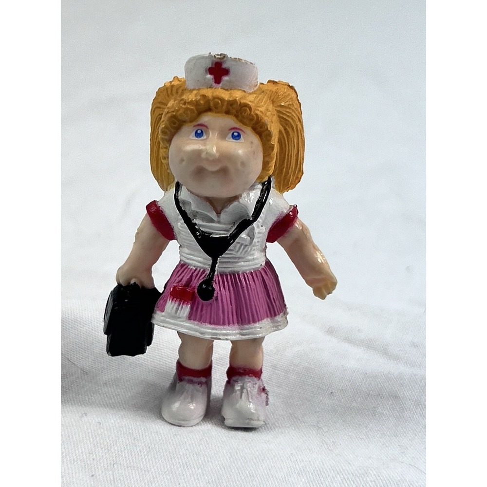 Cabbage Patch Kids NURSE Blond Girl Vintage 1984 Mini PVC Figure 2.5" Preowned